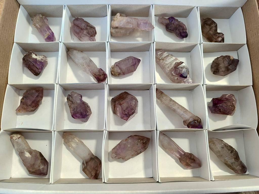 Natural Window Amethyst Crystals x 20 From Chiredzi, Zimbabwe - Toprock Gemstones and Minerals 