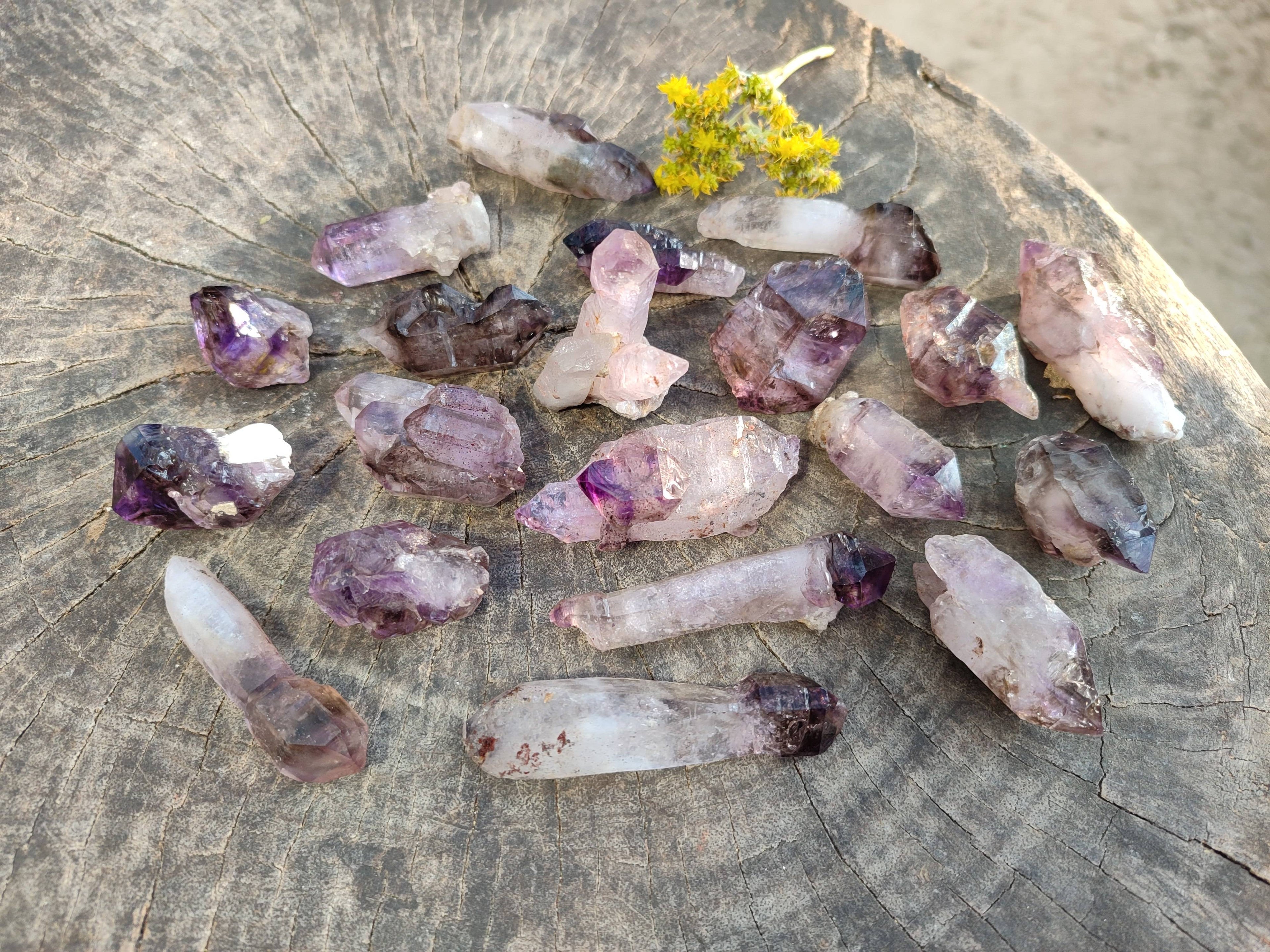 Natural Window Amethyst Crystals x 20 From Chiredzi, Zimbabwe - Toprock Gemstones and Minerals 