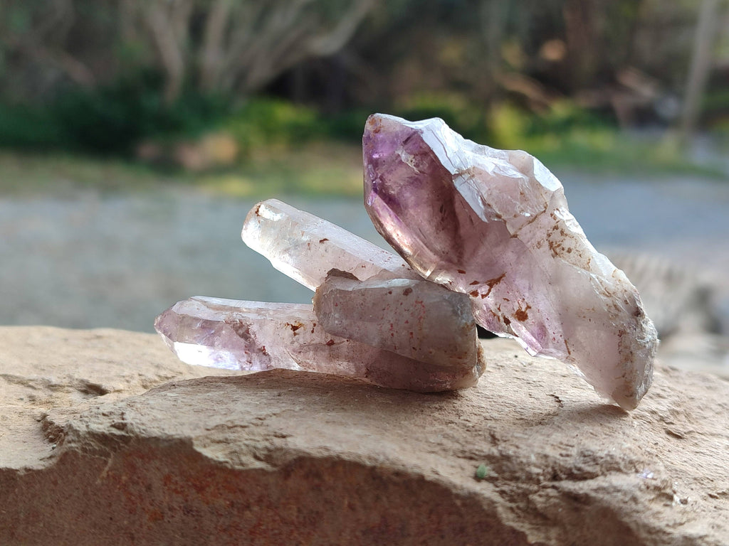 Natural Window Amethyst Crystals x 20 From Chiredzi, Zimbabwe - Toprock Gemstones and Minerals 