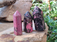 Polished Rhodonite Points x 12 From Ambindavato, Madagascar - Toprock Gemstones and Minerals 