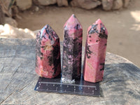 Polished Rhodonite Points x 12 From Ambindavato, Madagascar - Toprock Gemstones and Minerals 