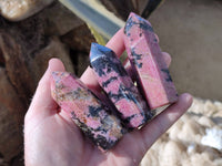 Polished Rhodonite Points x 12 From Ambindavato, Madagascar - Toprock Gemstones and Minerals 