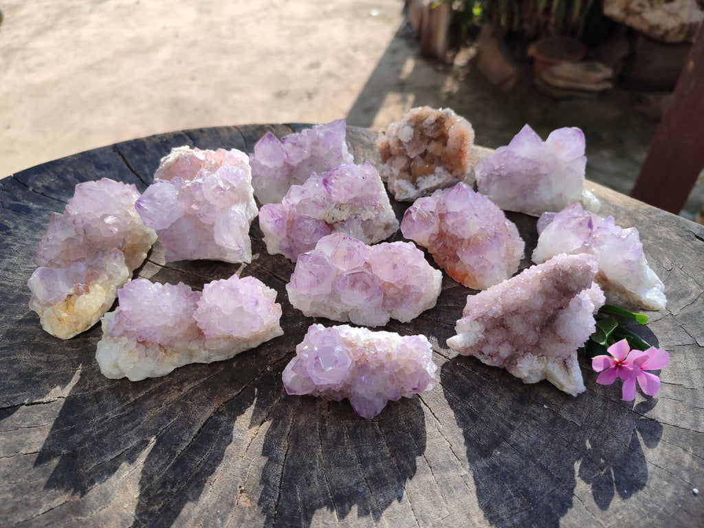 Natural Amethyst Spirit Quartz Clusters x 12 From Boekenhouthoek, South Africa - Toprock Gemstones and Minerals 