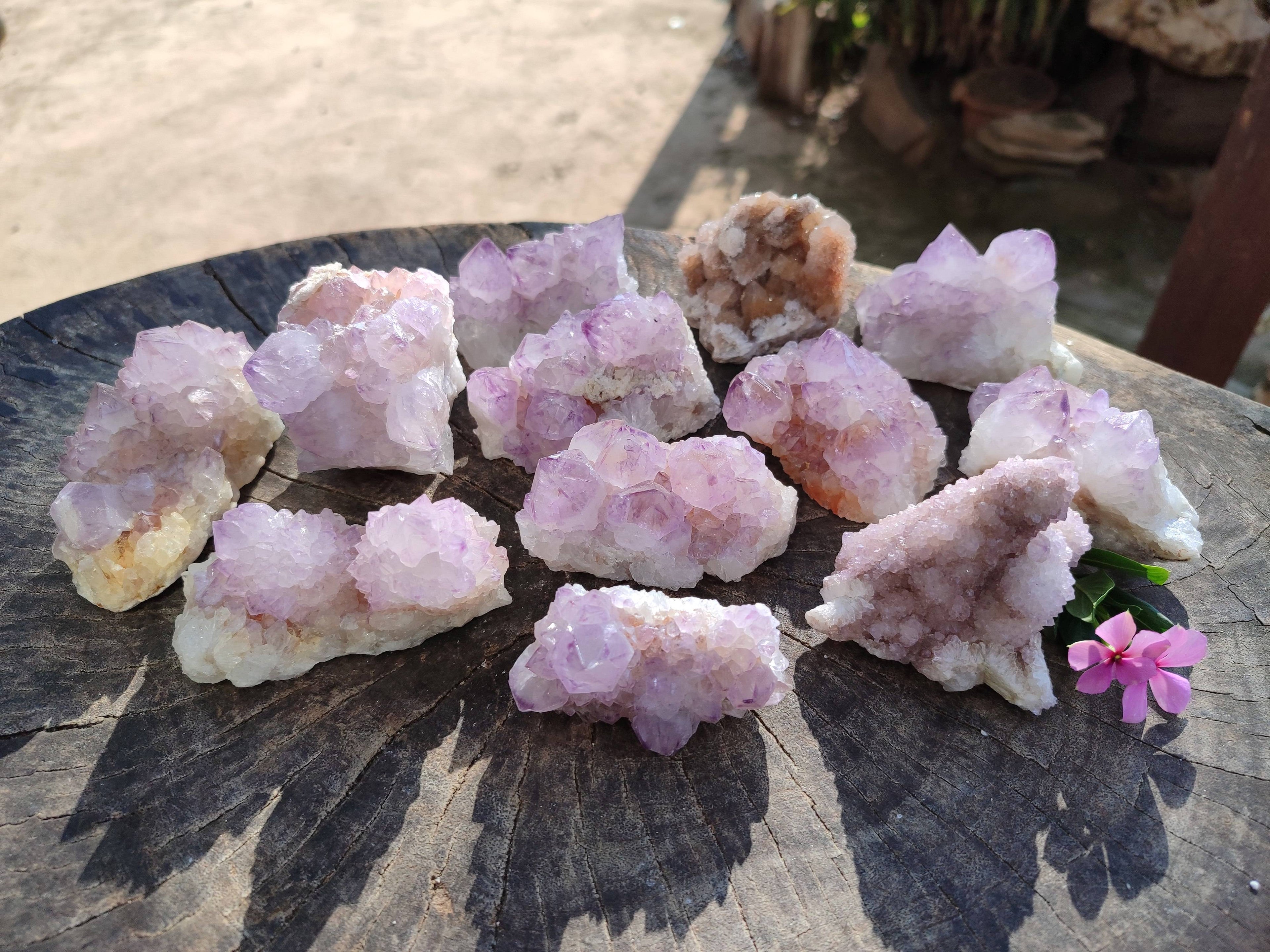 Natural Amethyst Spirit Quartz Clusters x 12 From Boekenhouthoek, South Africa - Toprock Gemstones and Minerals 
