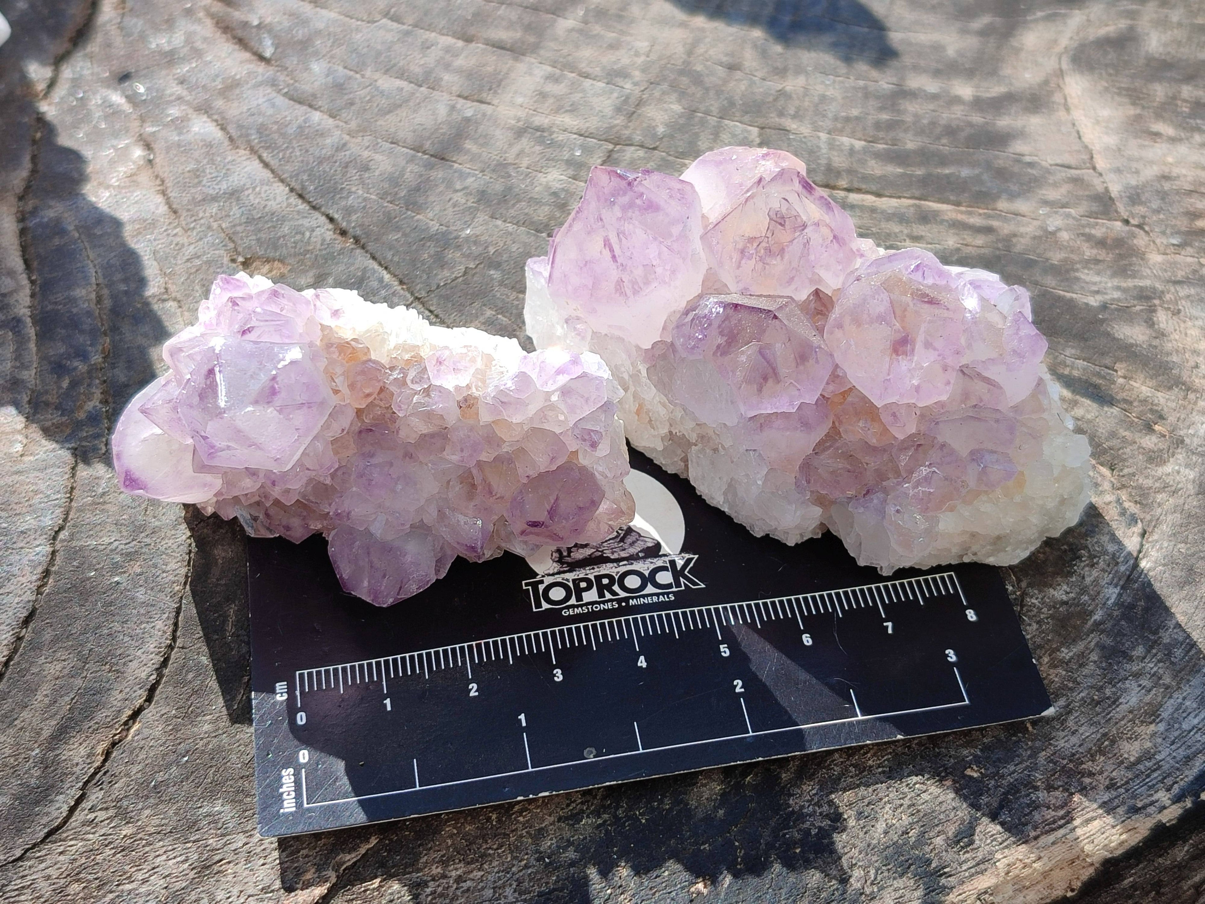 Natural Amethyst Spirit Quartz Clusters x 12 From Boekenhouthoek, South Africa - Toprock Gemstones and Minerals 