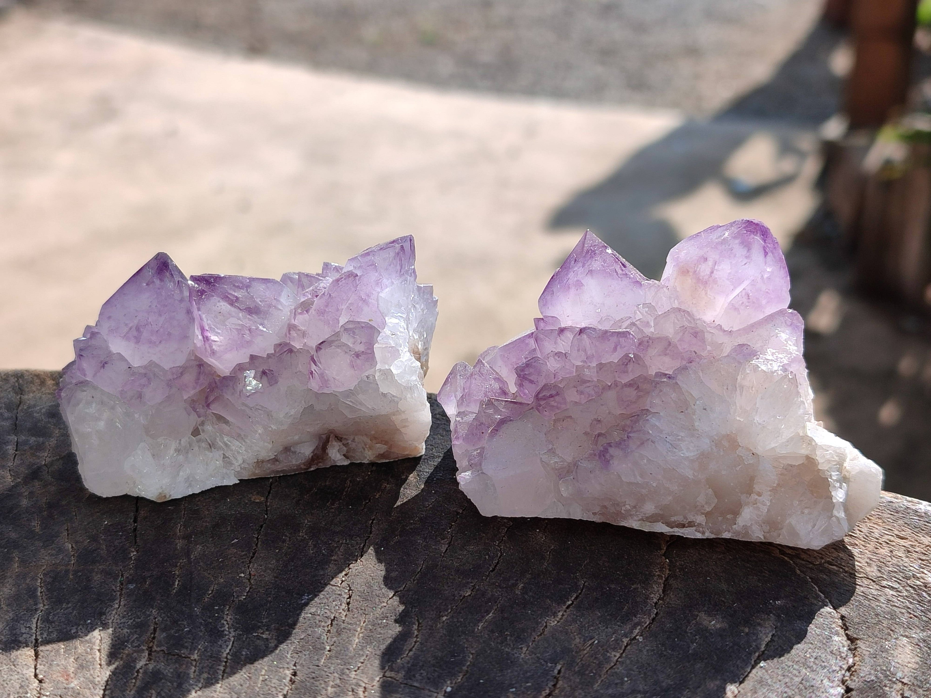 Natural Amethyst Spirit Quartz Clusters x 12 From Boekenhouthoek, South Africa - Toprock Gemstones and Minerals 