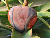 Polished Polychrome Jasper Hearts x 6 From NW Coast, Madagascar
