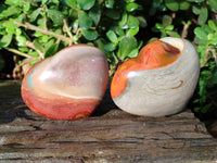 Polished Polychrome Jasper Hearts x 6 From NW Coast, Madagascar