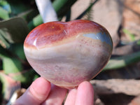 Polished Polychrome Jasper Hearts x 6 From NW Coast, Madagascar