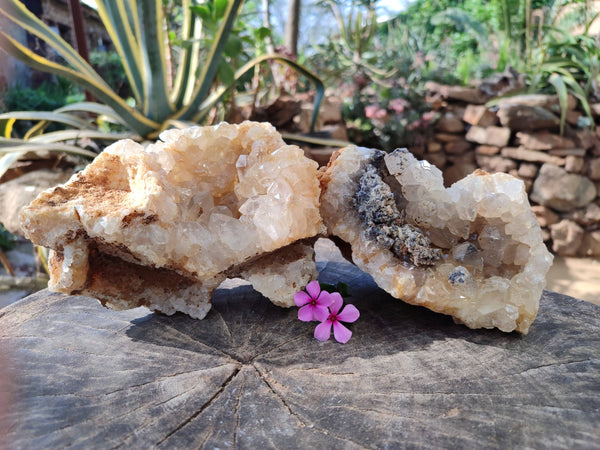 Natural Limonite Quartz Clusters x 2 From Solwezi, Zambia - Toprock Gemstones and Minerals 