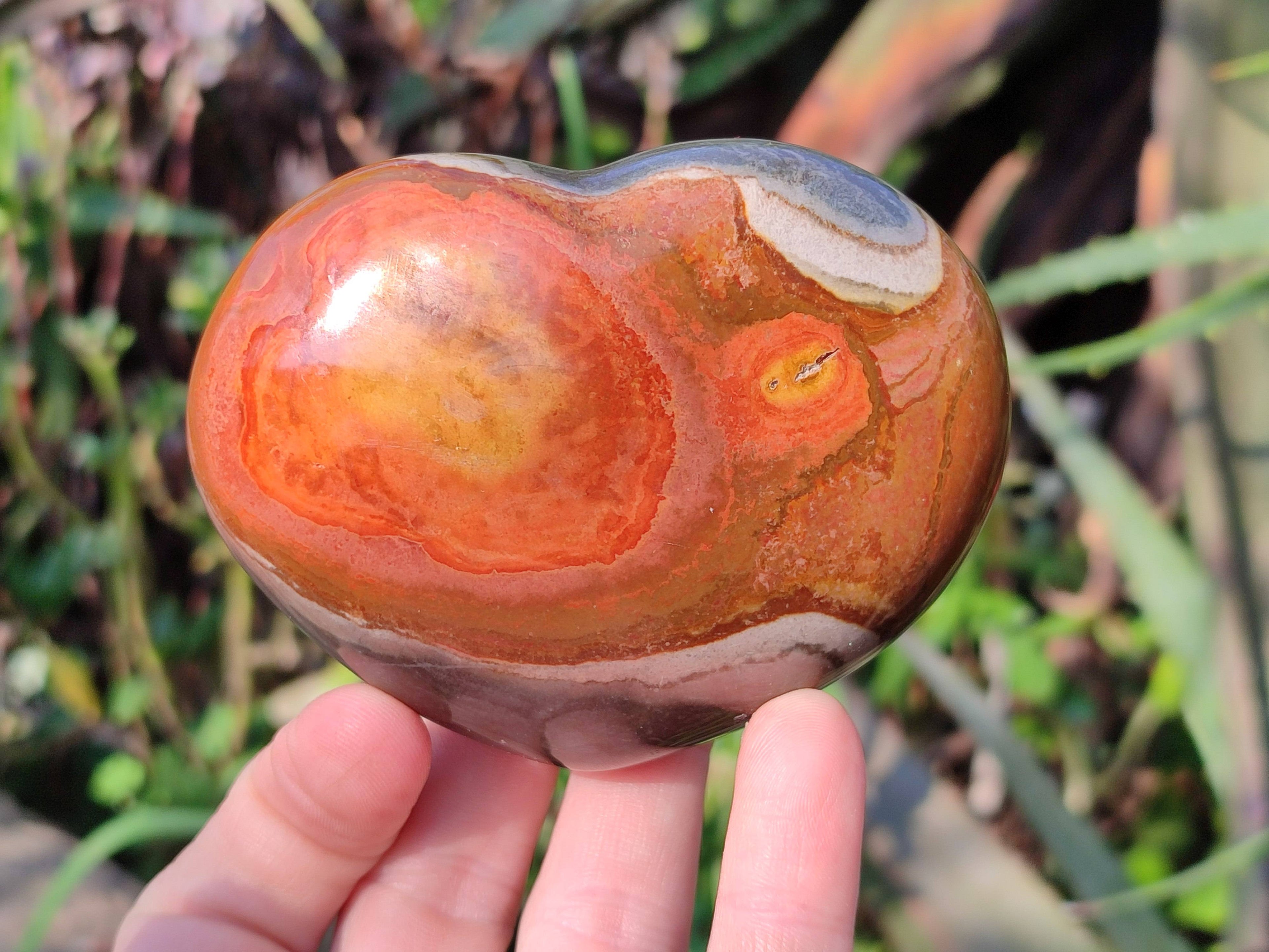 Polished Polychrome Jasper Hearts x 6 From NW Coast, Madagascar - Toprock Gemstones and Minerals 