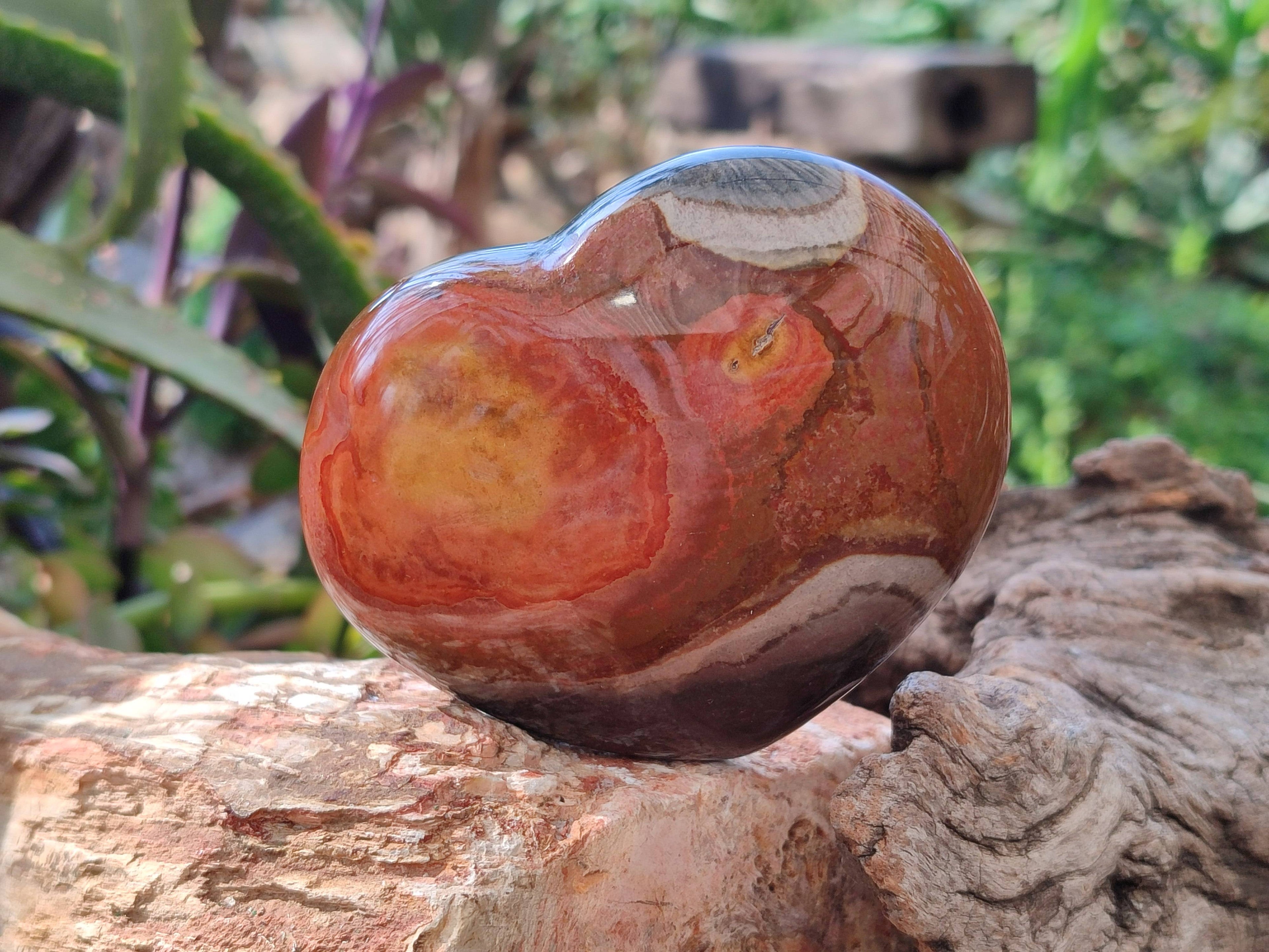 Polished Polychrome Jasper Hearts x 6 From NW Coast, Madagascar - Toprock Gemstones and Minerals 