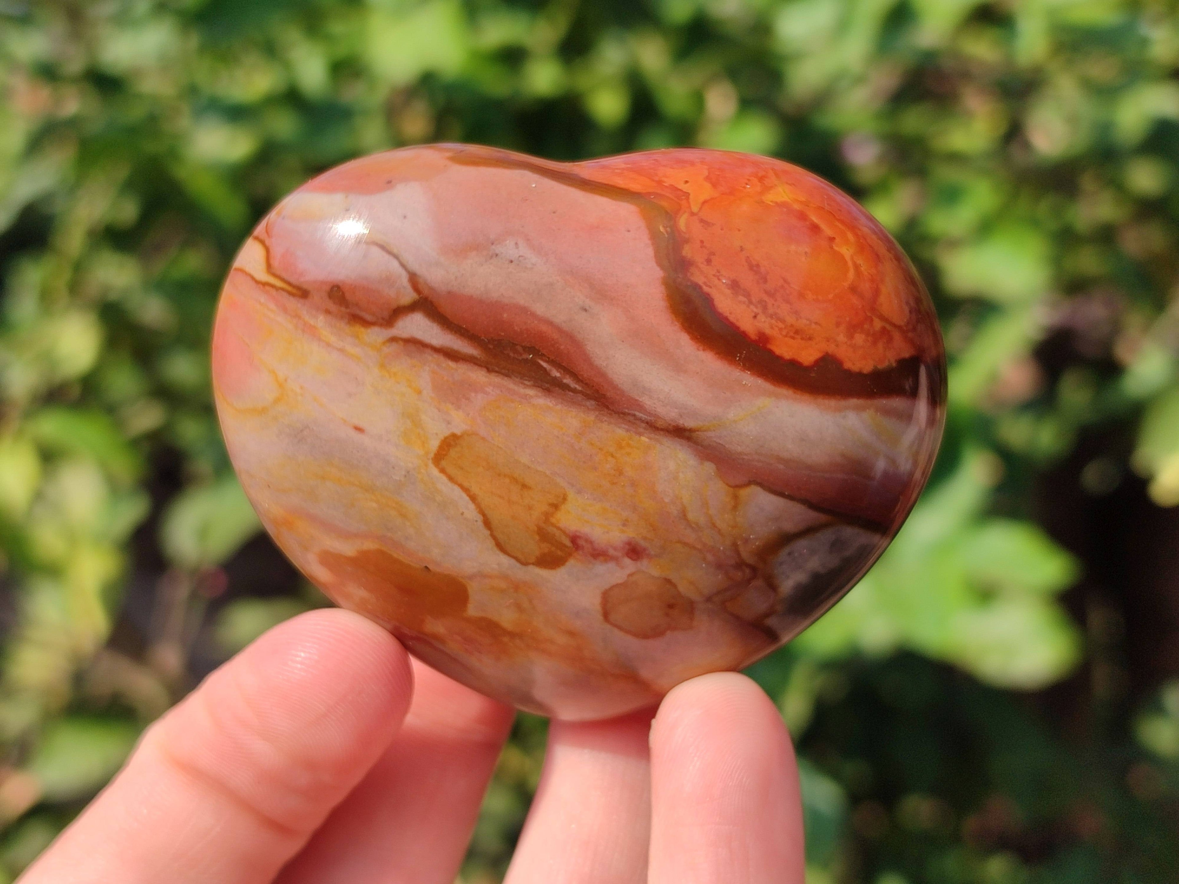 Polished Polychrome Jasper Hearts x 6 From NW Coast, Madagascar - Toprock Gemstones and Minerals 