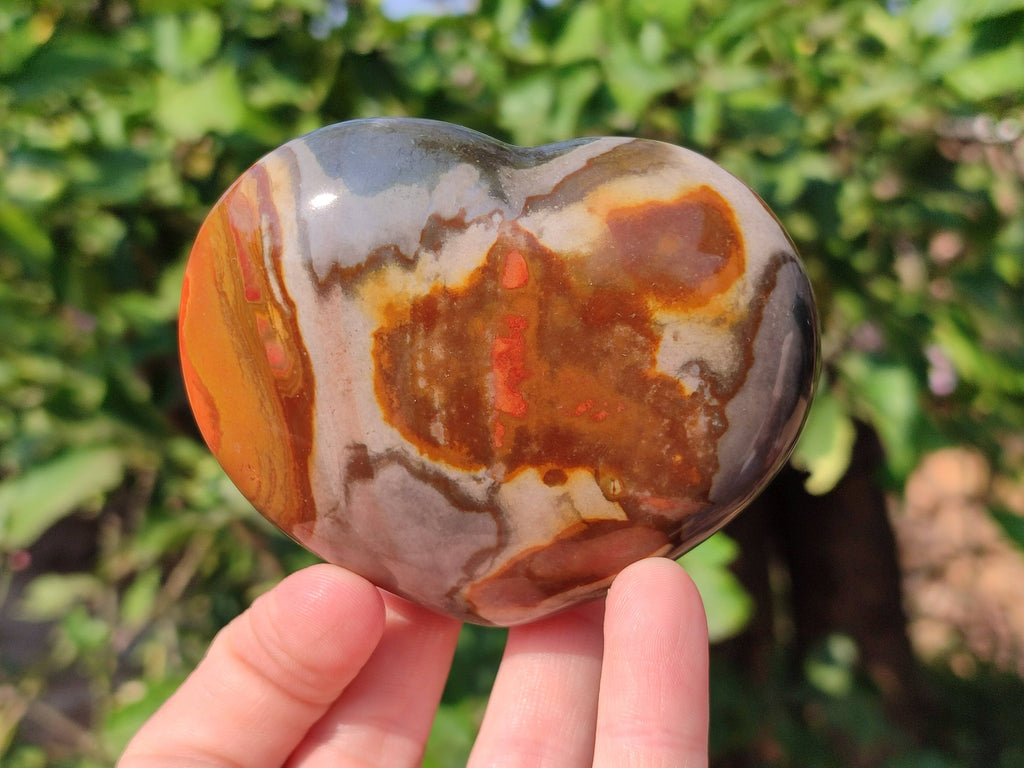 Polished Polychrome Jasper Hearts x 6 From NW Coast, Madagascar - Toprock Gemstones and Minerals 