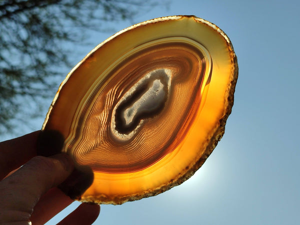 Polished Banded Agate Slices x 5 From Madagascar