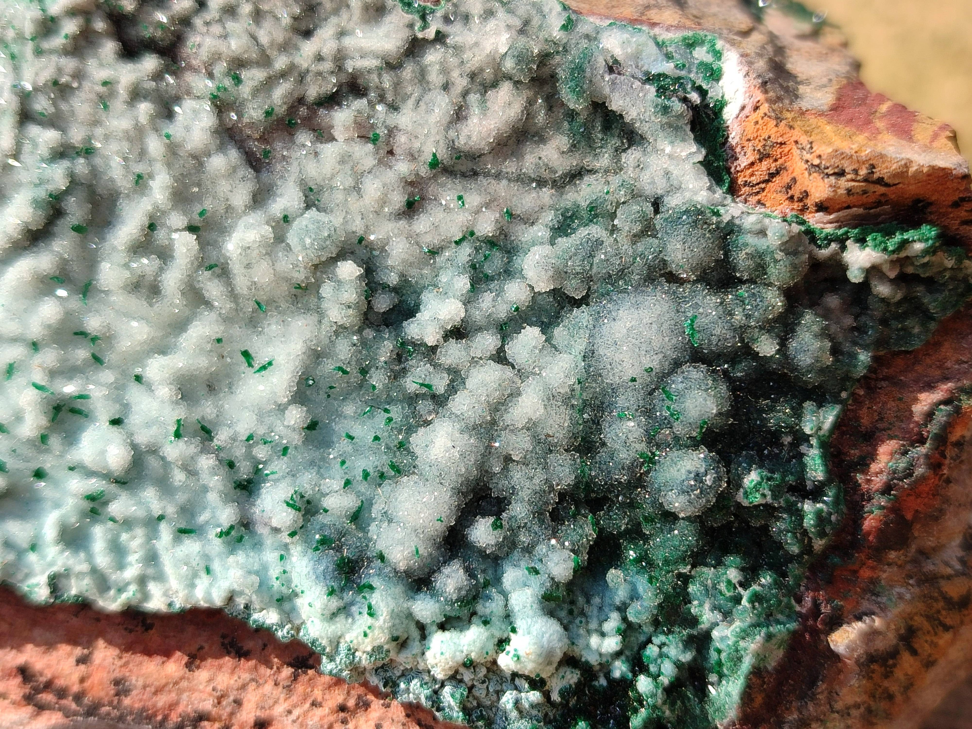 Natural Drusy Coated Chrysocolla with Malachite x 2 From Lupoto Mine, Congo - Toprock Gemstones and Minerals 