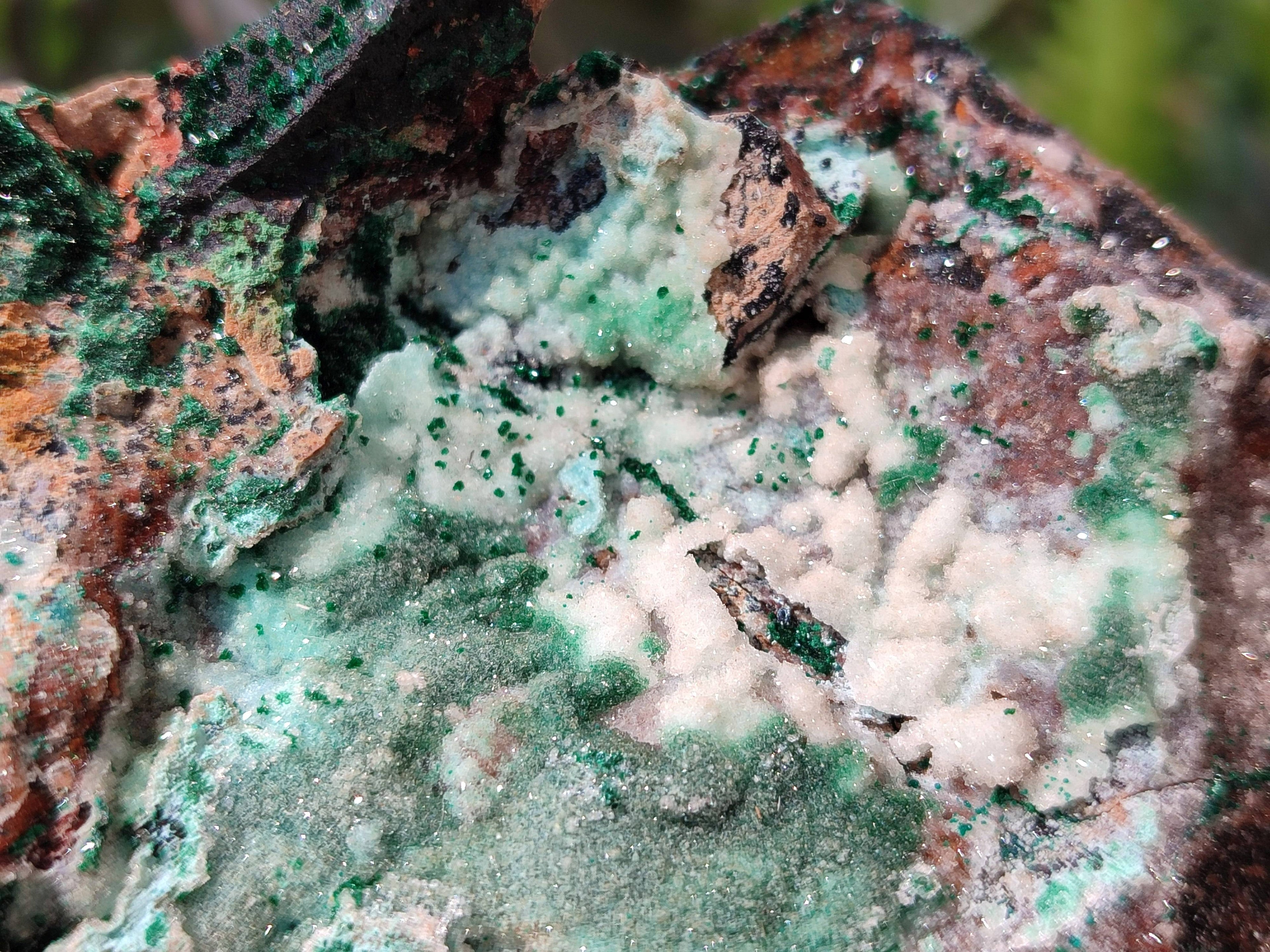 Natural Drusy Coated Chrysocolla with Malachite x 2 From Lupoto Mine, Congo - Toprock Gemstones and Minerals 