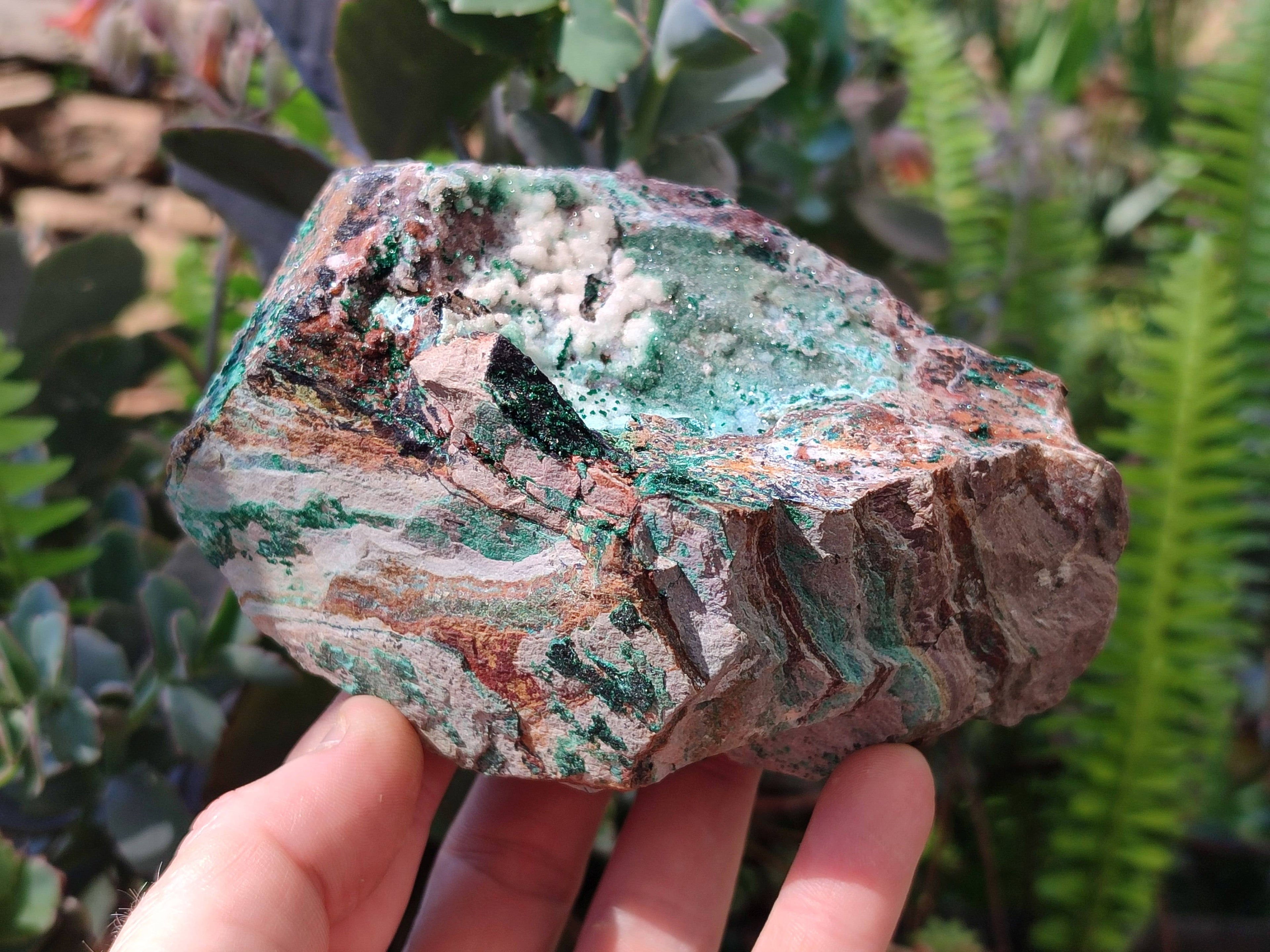 Natural Drusy Coated Chrysocolla with Malachite x 2 From Lupoto Mine, Congo - Toprock Gemstones and Minerals 