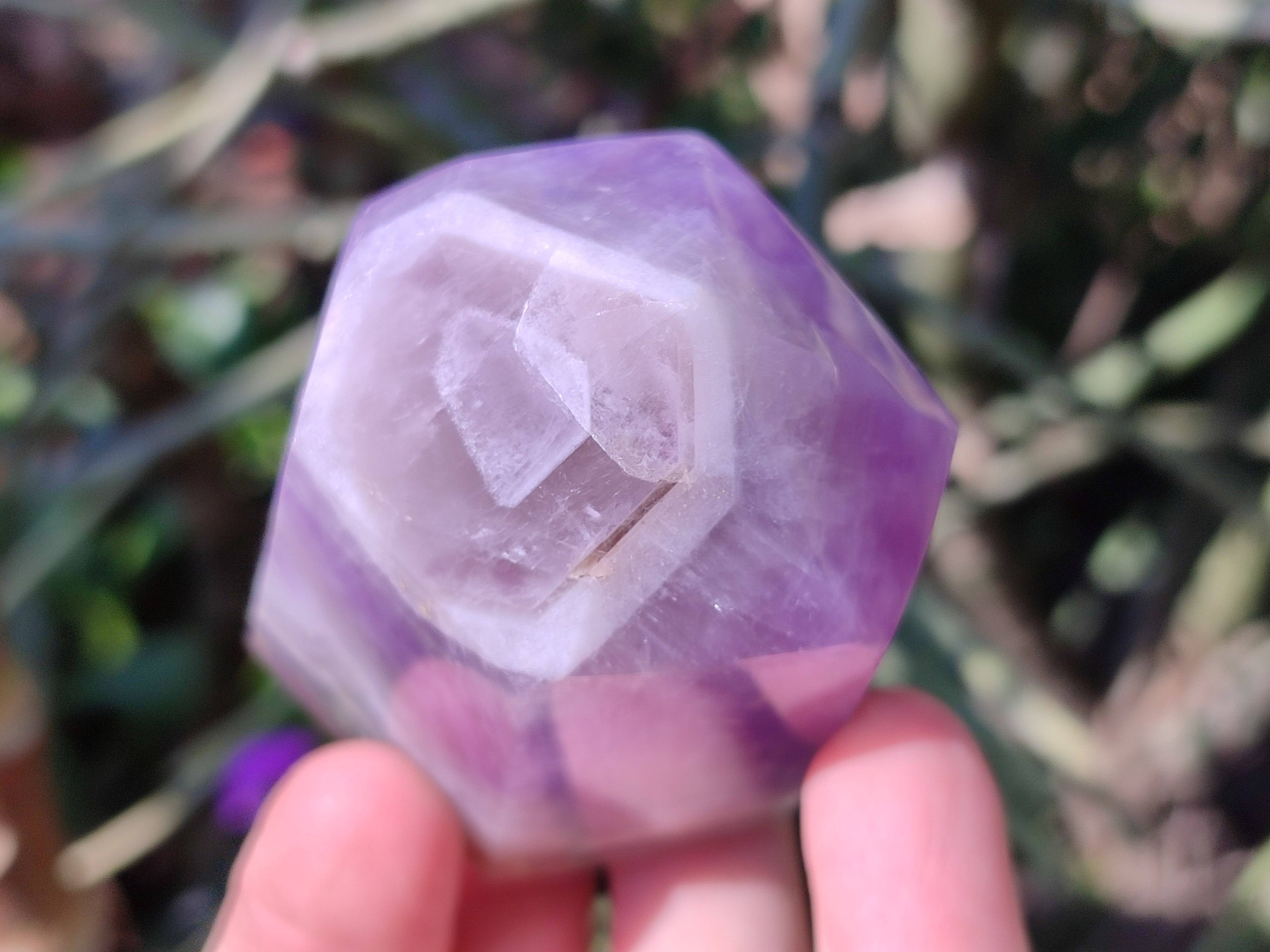 Polished Smokey Chevron Amethyst Points x 6 From Madagascar - Toprock Gemstones and Minerals 