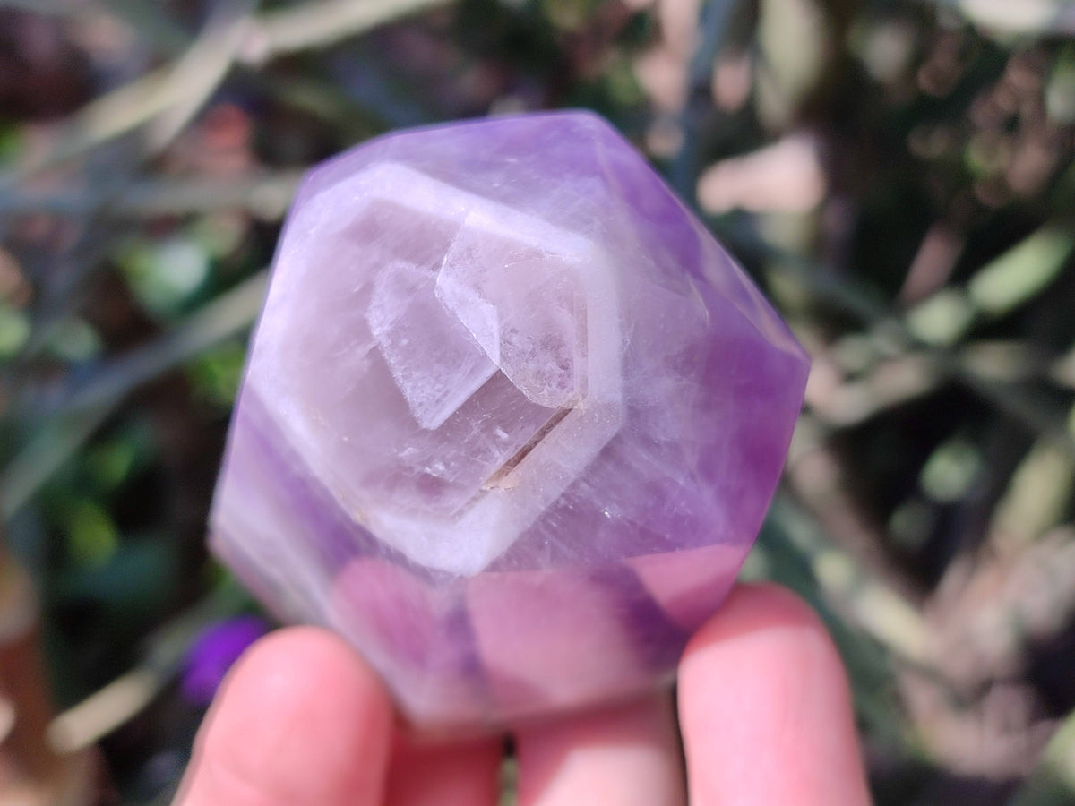 Polished Smokey Chevron Amethyst Points x 6 From Madagascar - Toprock Gemstones and Minerals 