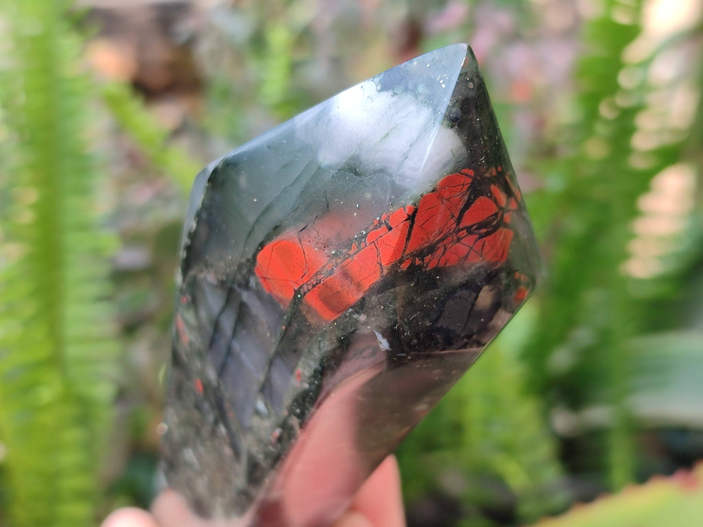 Polished Double Terminated Bloodstone Points x 3 From Swaziland - Toprock Gemstones and Minerals 