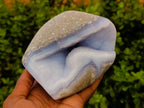 Polished Blue Lace Agate Standing Free Forms x 2 From Nsanje, Malawi - Toprock Gemstones and Minerals 