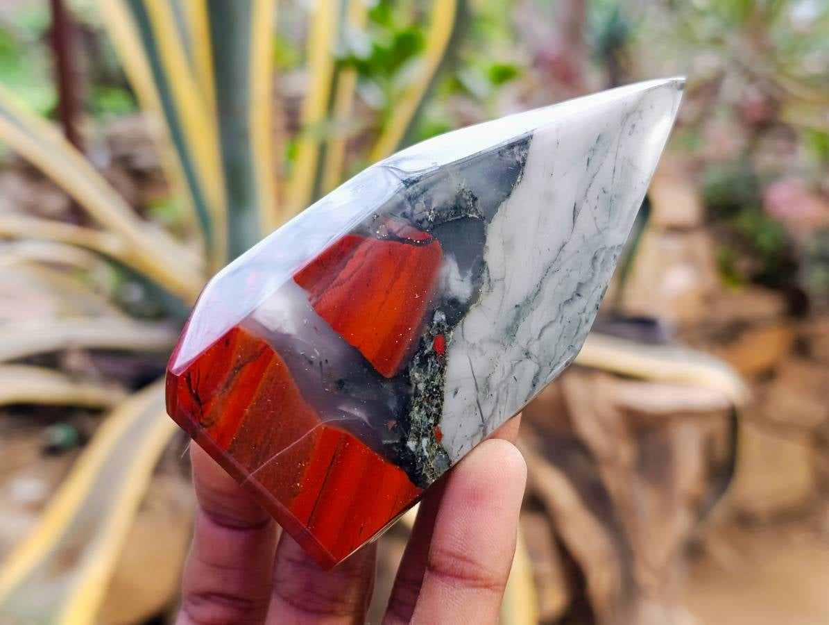 Polished Bloodstone Points x 3 From Swaziland - Toprock Gemstones and Minerals 