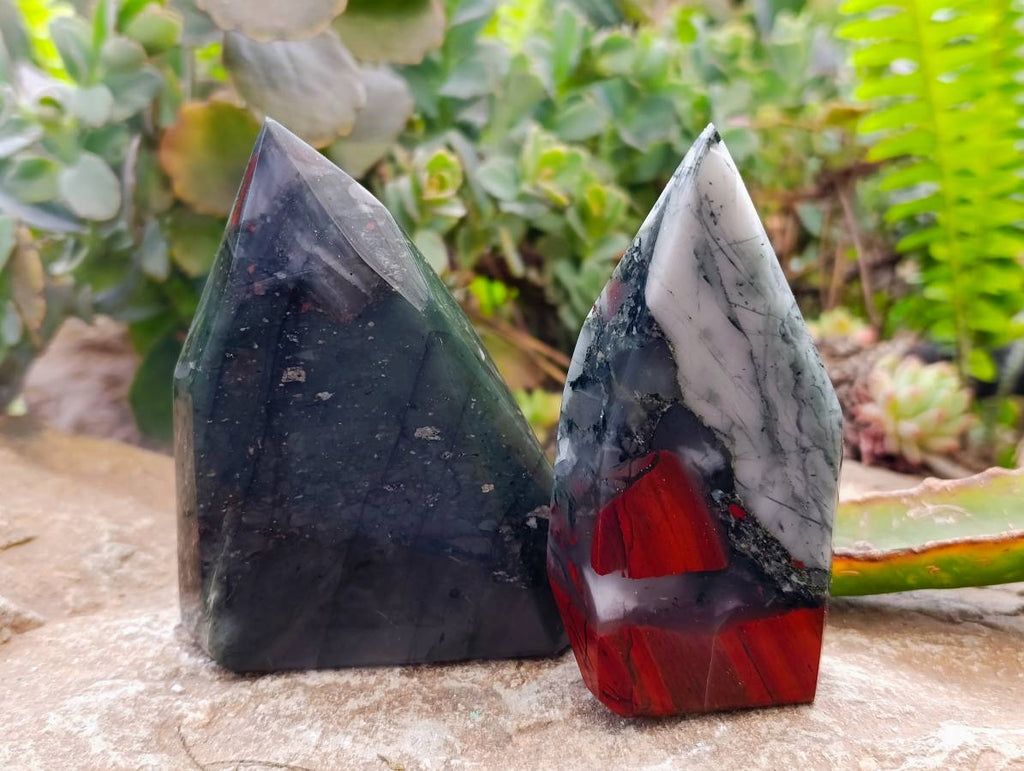 Polished Bloodstone Points x 3 From Swaziland - Toprock Gemstones and Minerals 