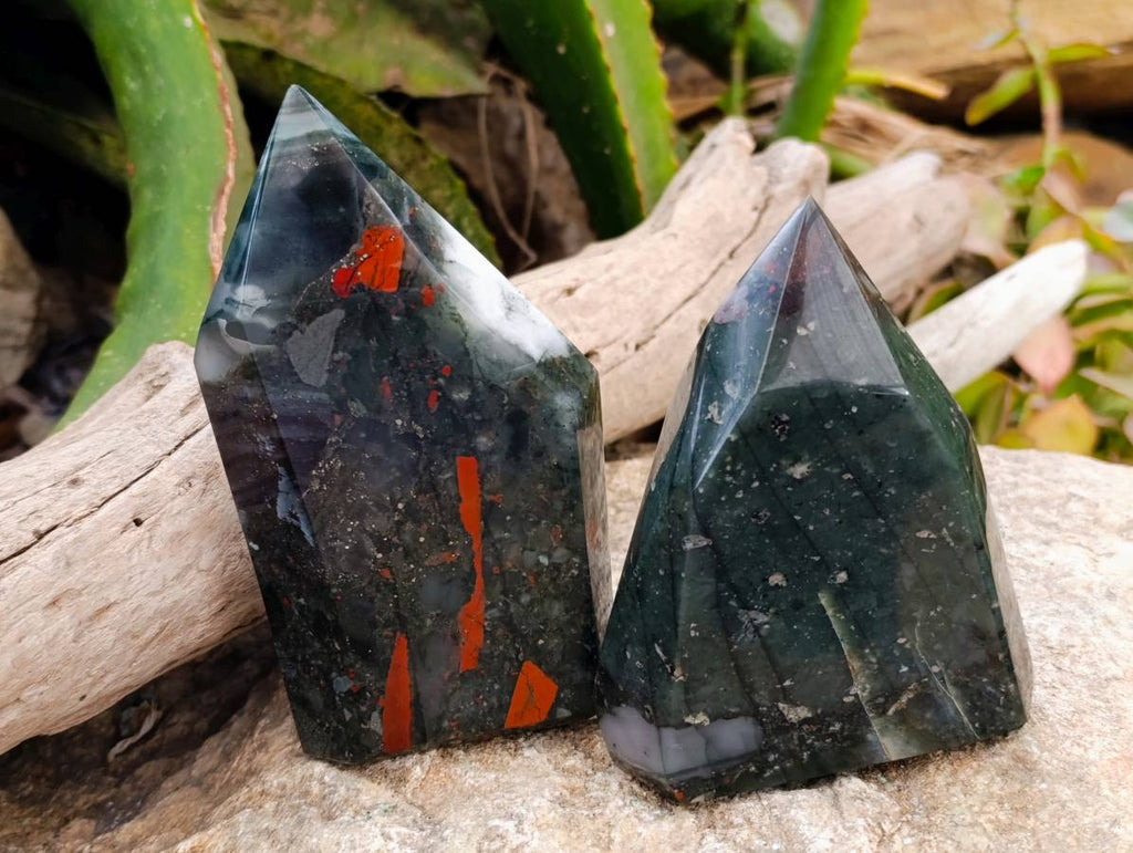 Polished Bloodstone Points x 3 From Swaziland - Toprock Gemstones and Minerals 