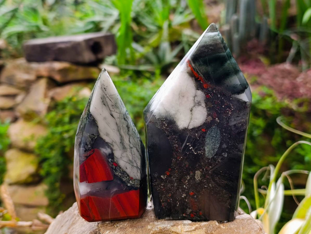 Polished Bloodstone Points x 3 From Swaziland - Toprock Gemstones and Minerals 
