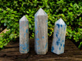 Polished Blue Spotted Spinel in Quartz Points x 3 From Madagascar - Toprock Gemstones and Minerals 