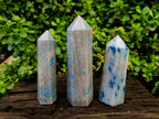 Polished Blue Spotted Spinel in Quartz Points x 3 From Madagascar - Toprock Gemstones and Minerals 