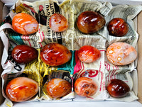 Polished Carnelian Agate Gemstone Eggs x 12 From Madagascar