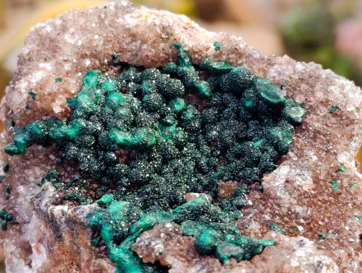 Natural Ball Malachite On Dolomite Matrix Specimens x 1 From Kambove, Congo - Toprock Gemstones and Minerals 