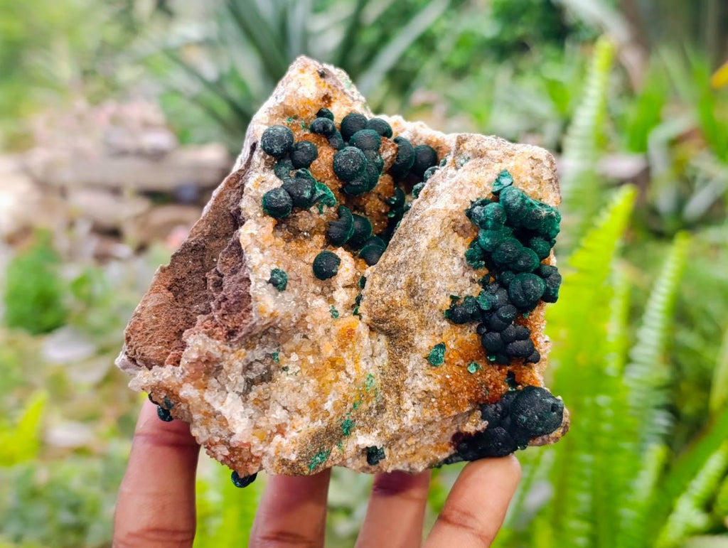 Natural Ball Malachite On Dolomite Matrix Specimens x 1 From Kambove, Congo - Toprock Gemstones and Minerals 