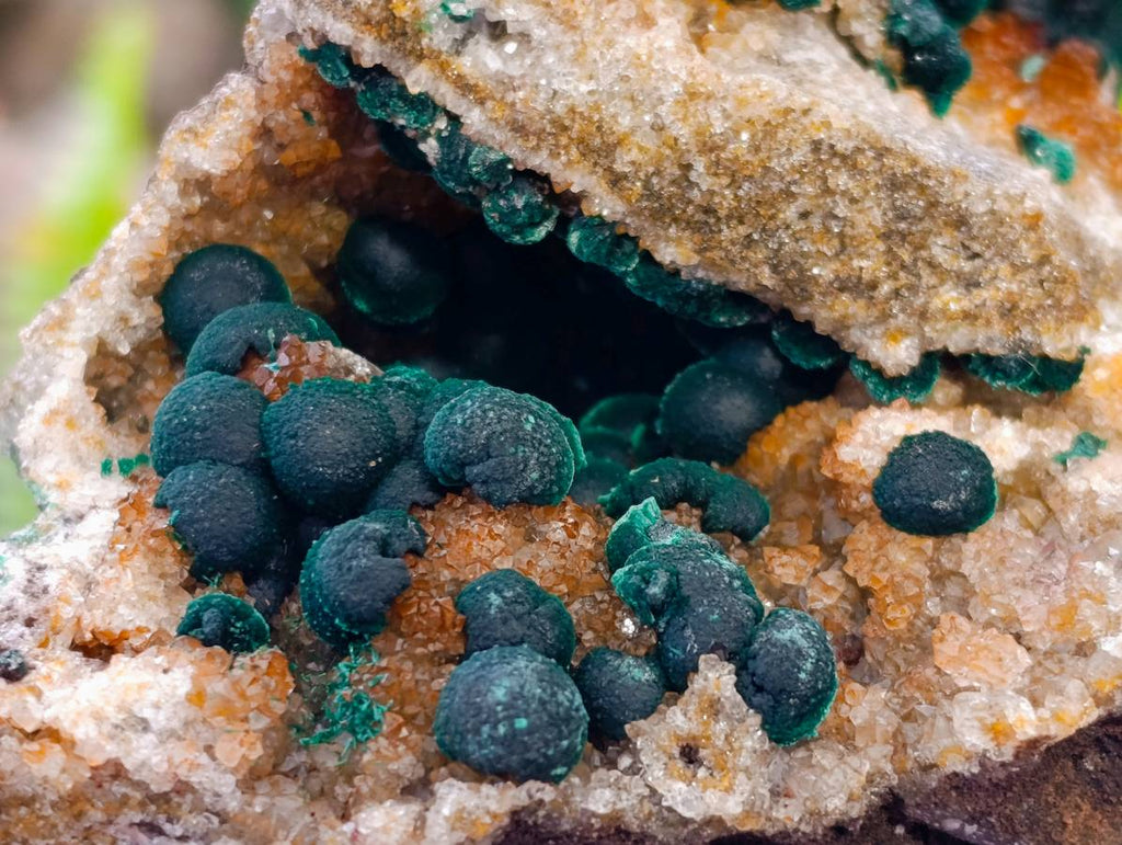 Natural Ball Malachite On Dolomite Matrix Specimens x 1 From Kambove, Congo - Toprock Gemstones and Minerals 