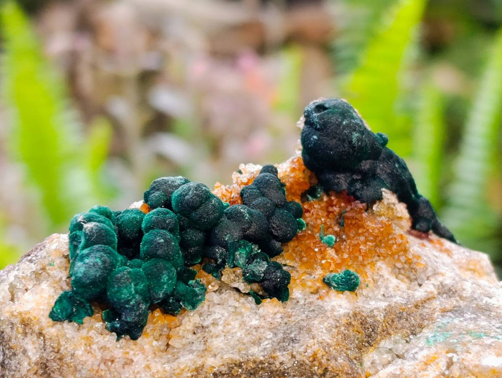 Natural Ball Malachite On Dolomite Matrix Specimens x 1 From Kambove, Congo - Toprock Gemstones and Minerals 