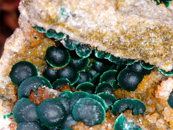 Natural Ball Malachite On Dolomite Matrix Specimens x 1 From Kambove, Congo