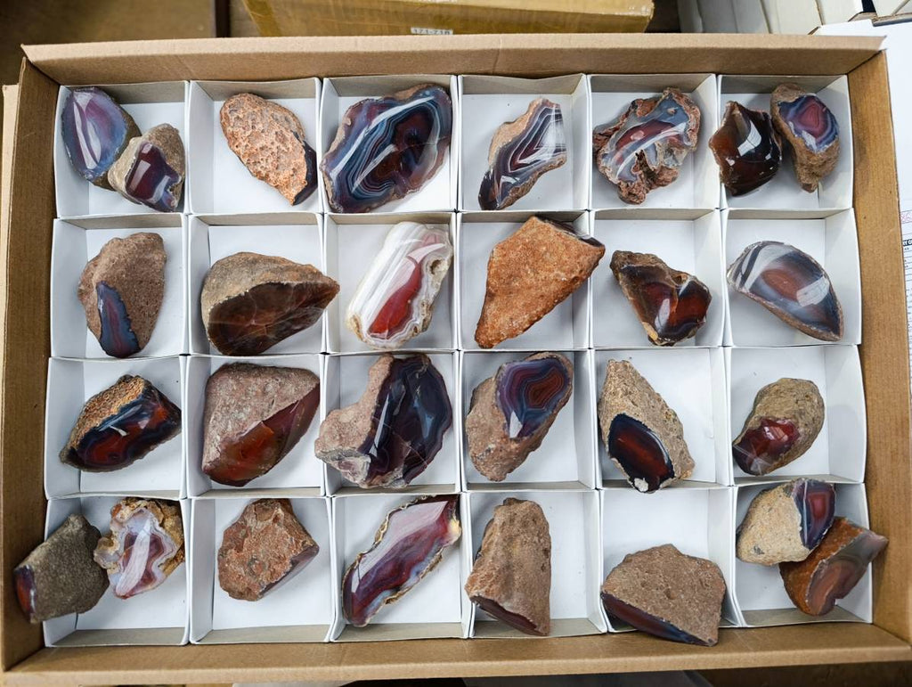 Polished On One Side, Sashe River Agate Nodules x 28 From Zimbabwe - Toprock Gemstones and Minerals 