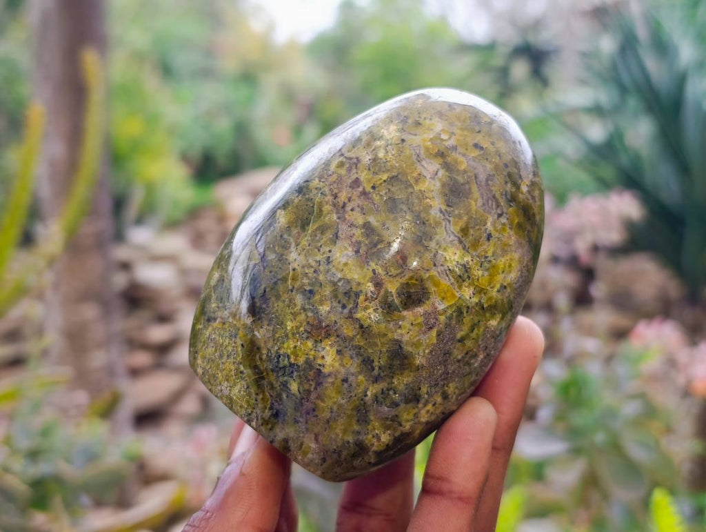 Polished Green Opal Standing Free Forms x 6 From Antsirabe, Madagascar - Toprock Gemstones and Minerals 