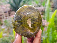 Polished Green Opal Standing Free Forms x 6 From Antsirabe, Madagascar
