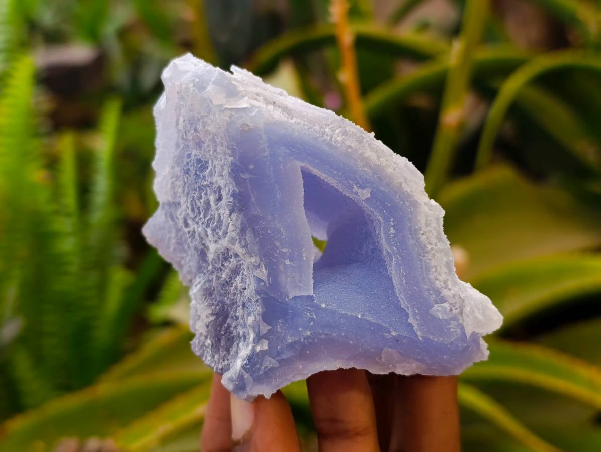 Natural Etched Blue Chalcedony Geodes x 6 From Nsanje, Malawi - Toprock Gemstones and Minerals 