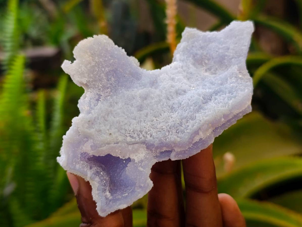 Natural Etched Blue Chalcedony Geodes x 6 From Nsanje, Malawi - Toprock Gemstones and Minerals 
