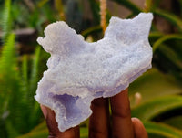 Natural Etched Blue Chalcedony Geodes x 6 From Nsanje, Malawi