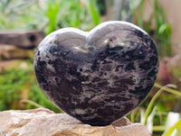 Polished Gabbro 'Merlinite' Hearts x 2 From Madagascar