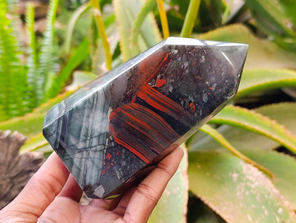 Polished Bloodstone Points x 3 From Swaziland