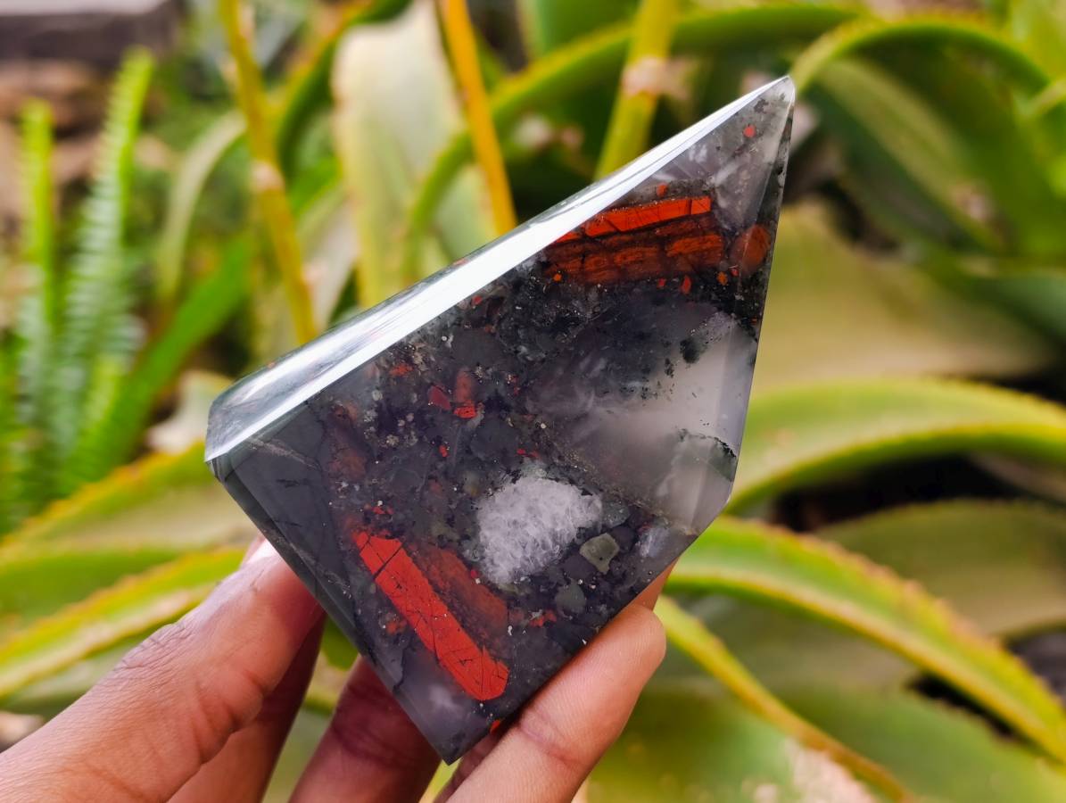 Polished Bloodstone Points x 3 From Swaziland - Toprock Gemstones and Minerals 