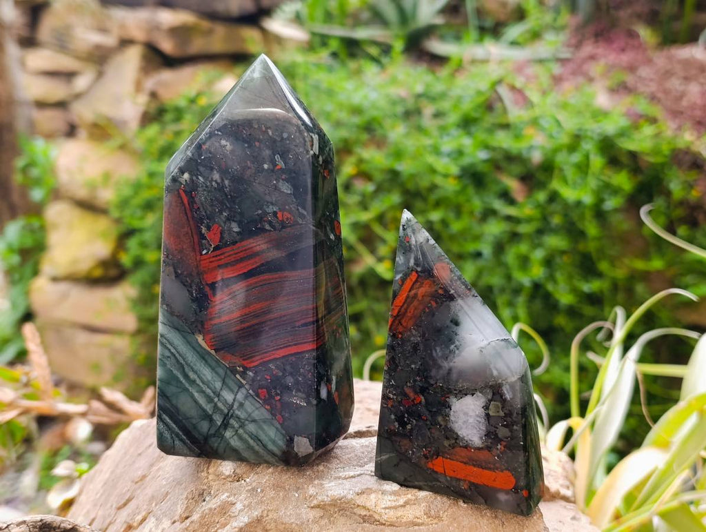 Polished Bloodstone Points x 3 From Swaziland - Toprock Gemstones and Minerals 