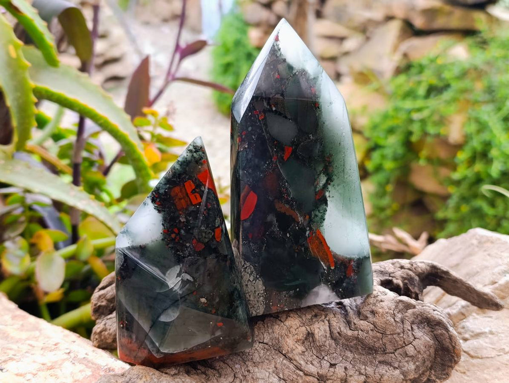 Polished Bloodstone Points x 3 From Swaziland - Toprock Gemstones and Minerals 