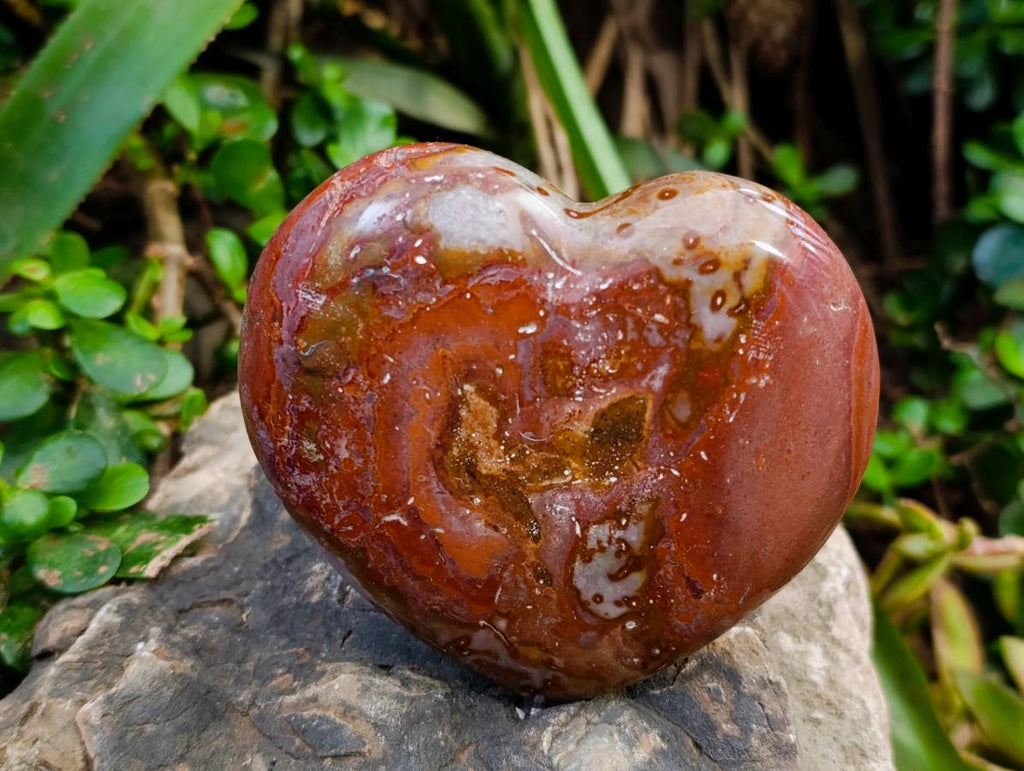 Polished Polychrome Jasper Hearts x 2 From NW Coast, Madagascar - Toprock Gemstones and Minerals 
